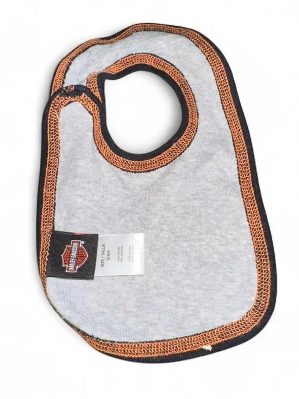 Harley Davidson Harley Service Baby Bib Gray Infant Size 3 - 6 Months 100% Cotto